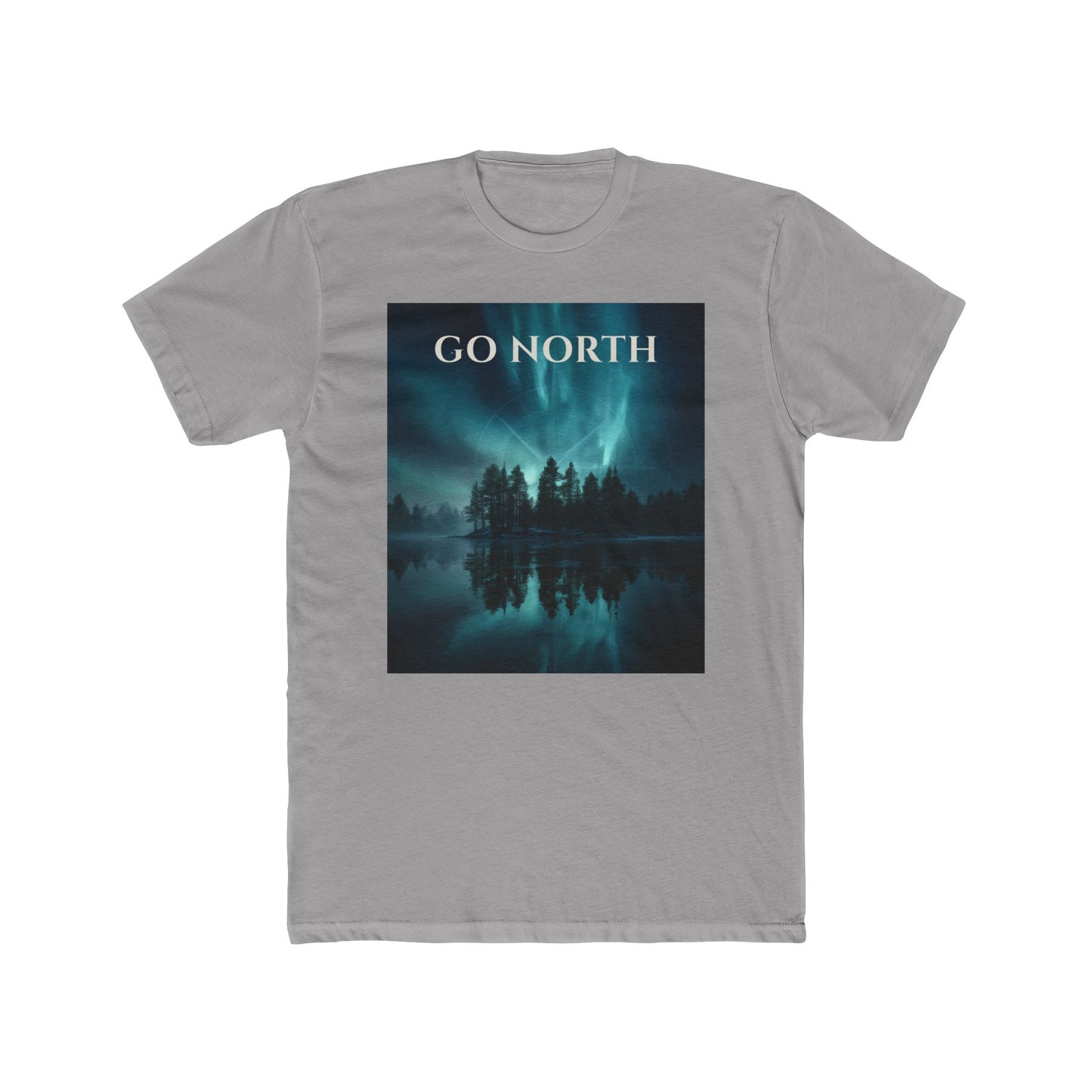 Aurora Horizon T-Shirt – Go North Northern Lights Pine Forest Tee