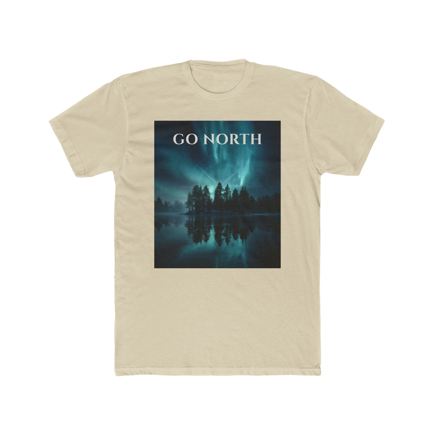 Aurora Horizon T-Shirt – Go North Northern Lights Pine Forest Tee