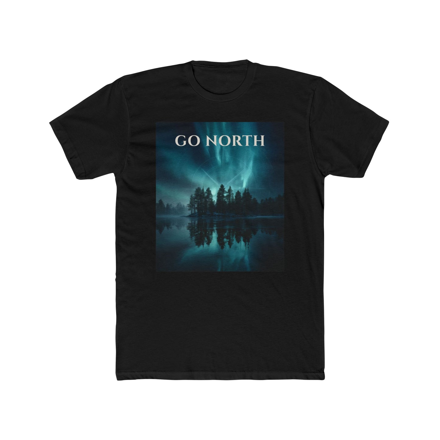 Aurora Horizon T-Shirt – Go North Northern Lights Pine Forest Tee