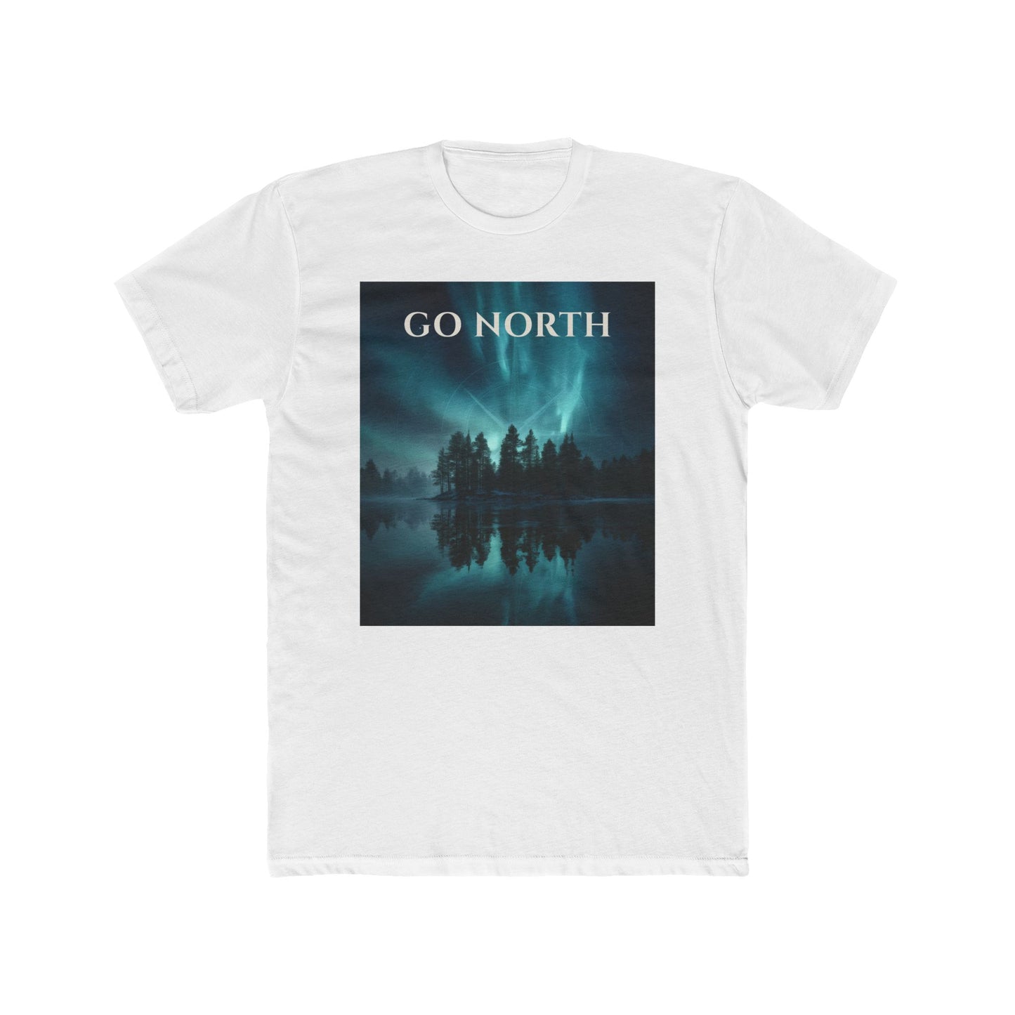 Aurora Horizon T-Shirt – Go North Northern Lights Pine Forest Tee
