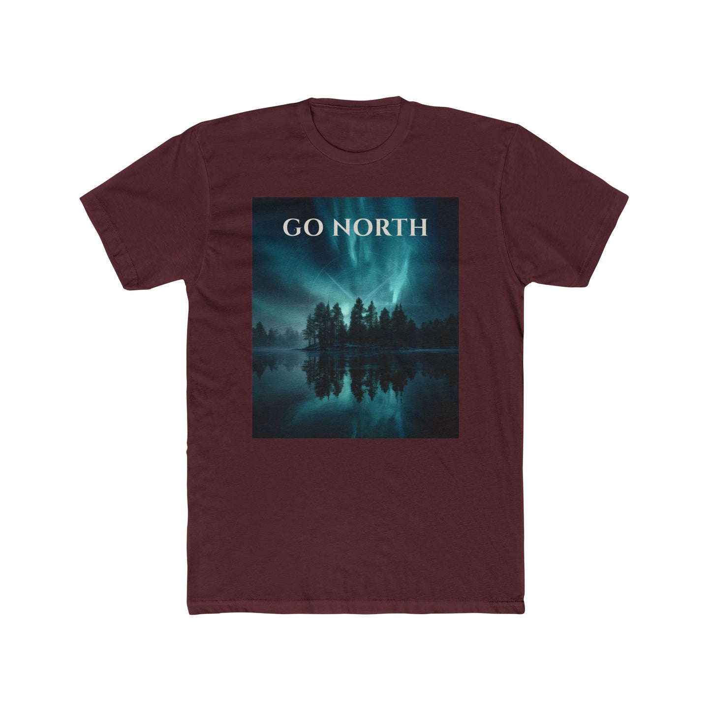 Aurora Horizon T-Shirt – Go North Northern Lights Pine Forest Tee
