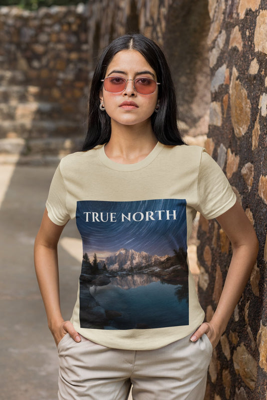 Polaris Over Peaks T-Shirt – True North Star Trail Mountain Tee