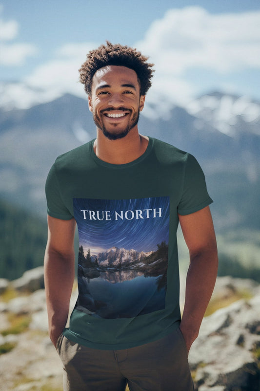 Polaris Over Peaks T-Shirt – True North Star Trail Mountain Tee