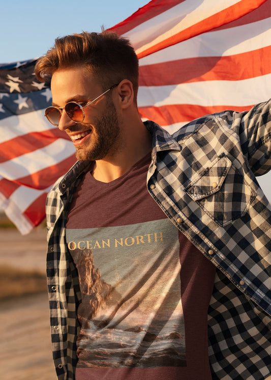 Ocean North T-Shirt – Coastal Cliffs Wave Rider Tee